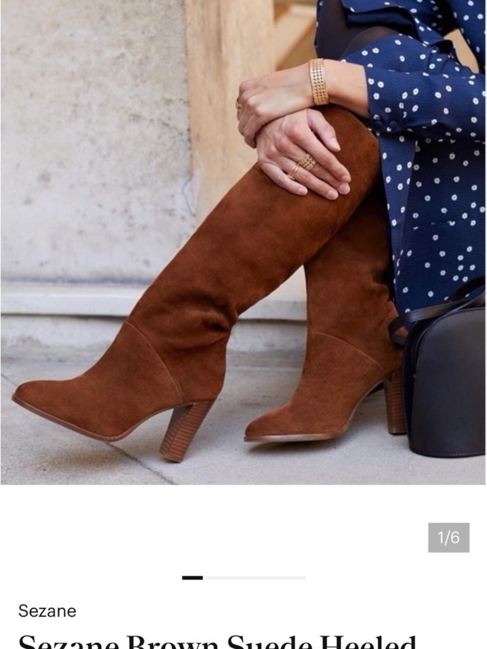 NWOT Sezane Tall Abby boots in tan suede